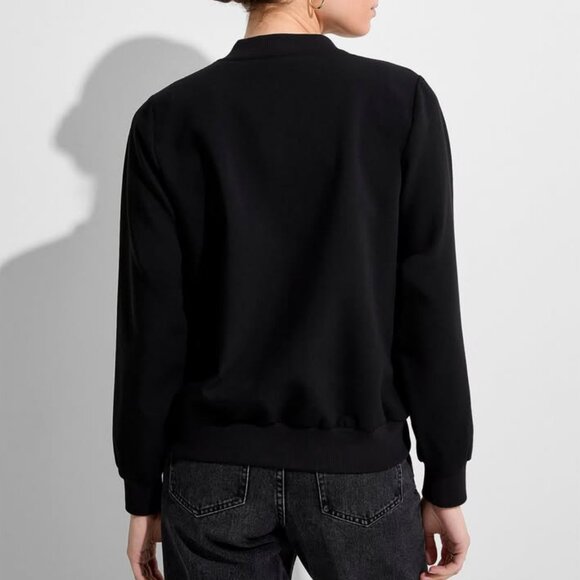 Thick crepe minimalist bomber jacket in black, Icône by Simons, size XL - Picture 5 of 5